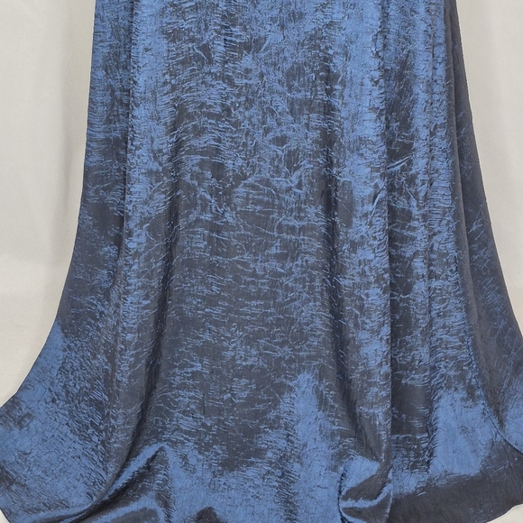 Arianna By Rachel Kaye Saphire Blue Shimmer Top Crinkle Skirt Maxi Gown - Sz 14 - Picture 3 of 11